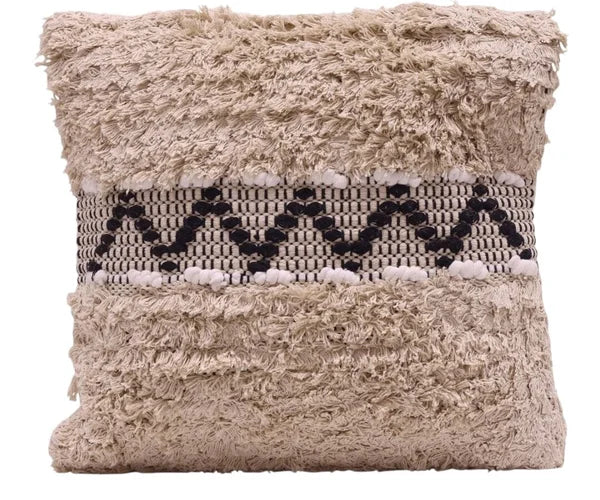 Coussin Bohème 45x45 - Motif Zigzag Noir