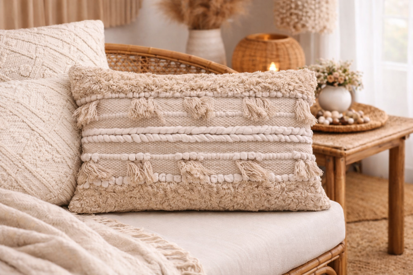 Coussin Bohème 40x60 - Beige