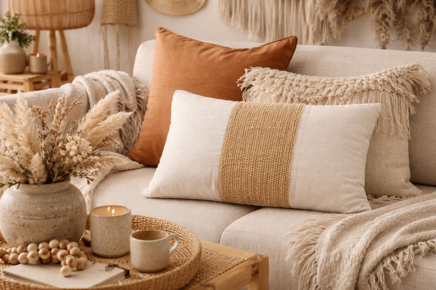 Housse de Coussin 30x50 cm - Jute naturelle