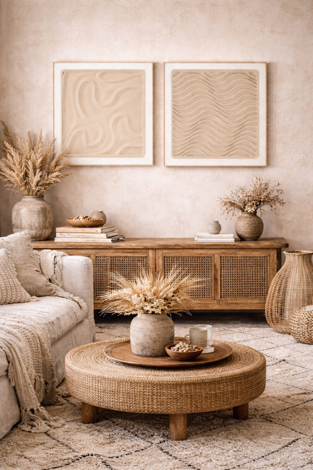 Duo de cadres muraux en relief – Formes organiques