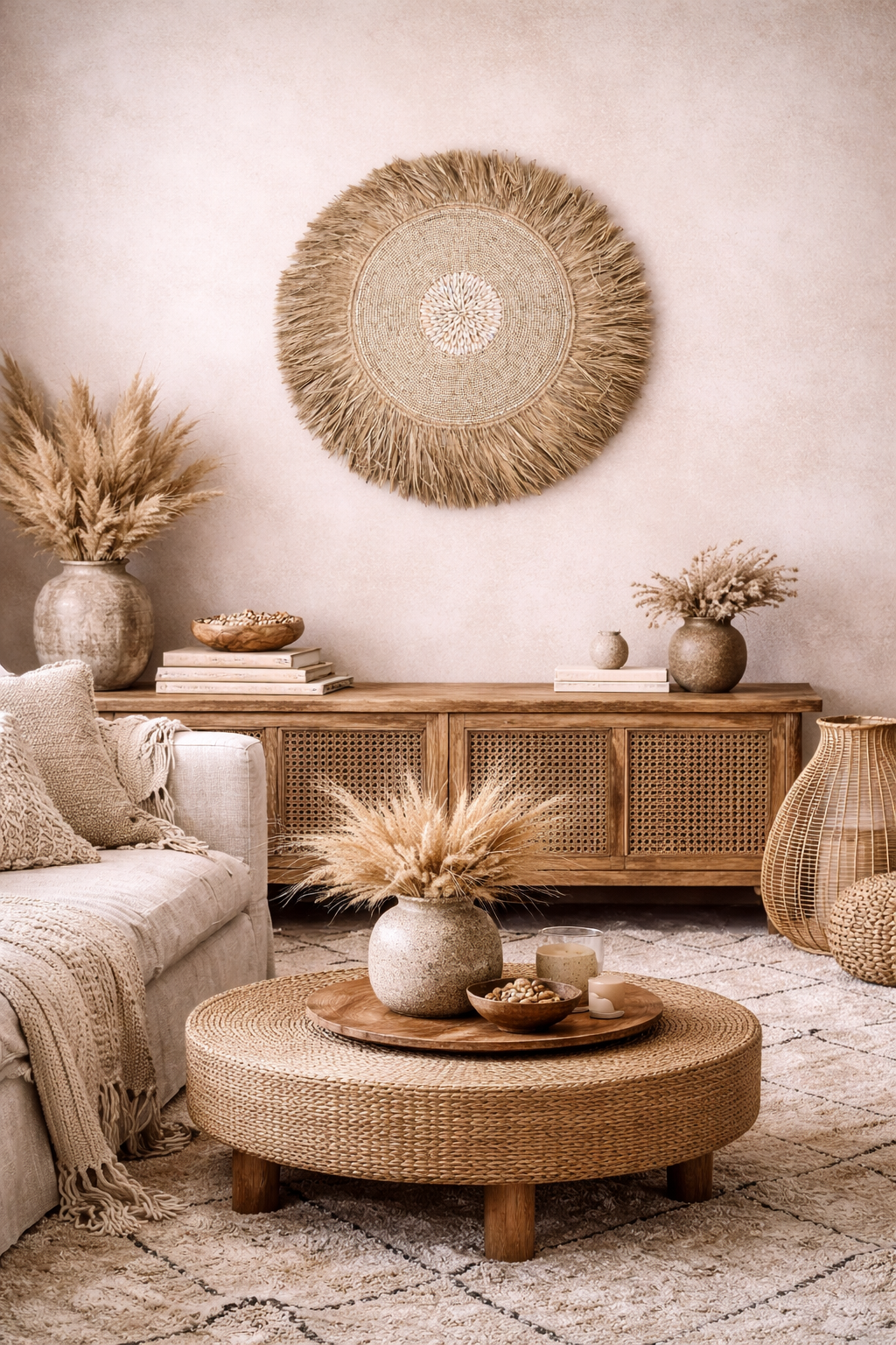 Juju Hat beige – Raphia & coquillages cauris