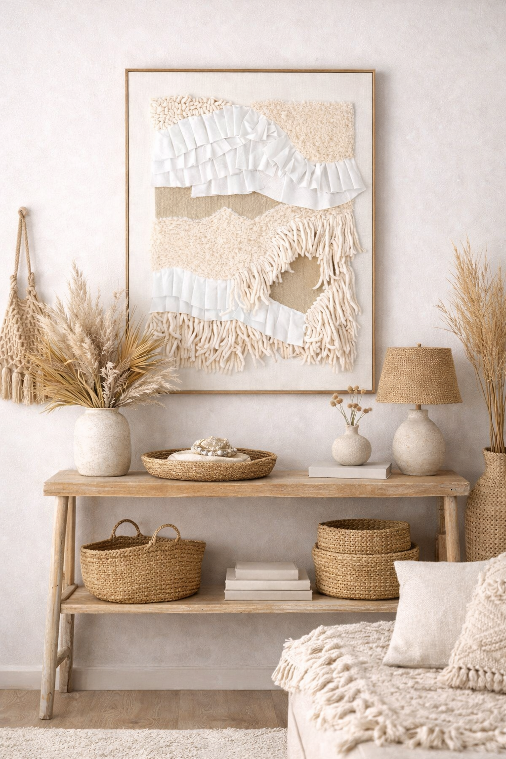 Tableau textile en relief