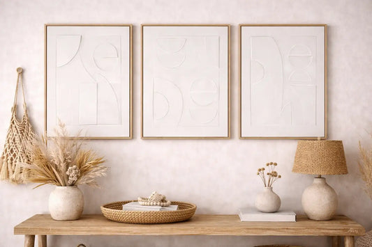 Trio de tableaux modernes en relief