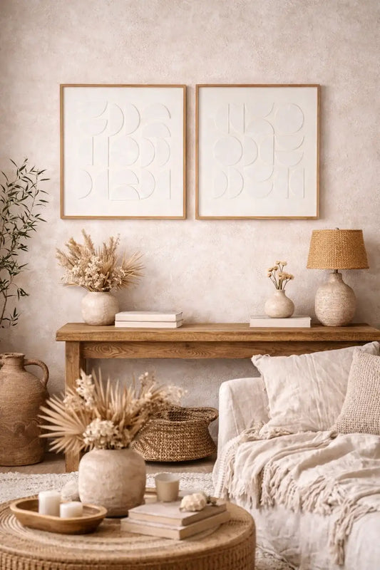 Duo de tableaux modernes en relief