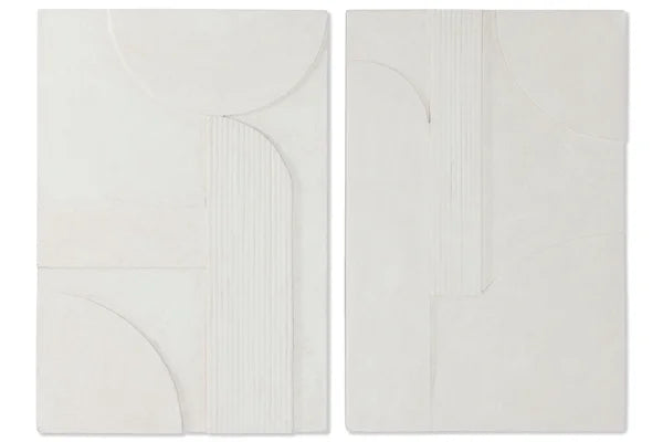 Tableau mural effet béton blanc