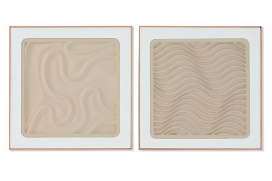 Duo de cadres muraux en relief – Formes organiques