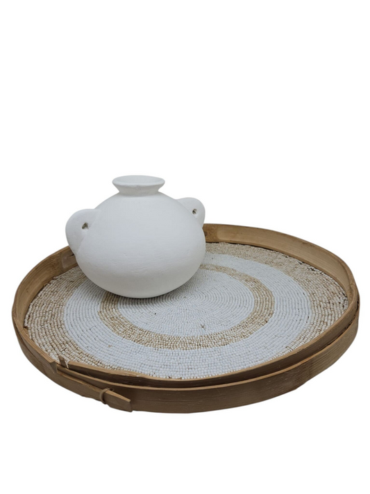 Vase blanc à anses – Céramique déco intemporelle