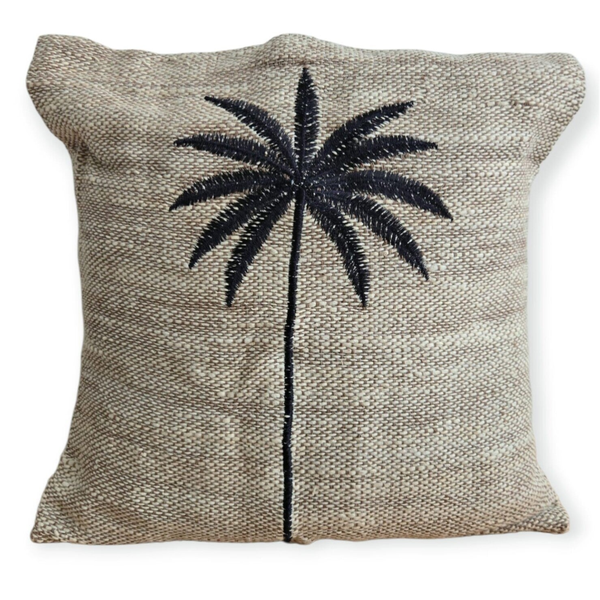 Housse de coussin 40x40 - Palmier Noir