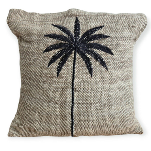 Housse de coussin 40x40 - Palmier Noir