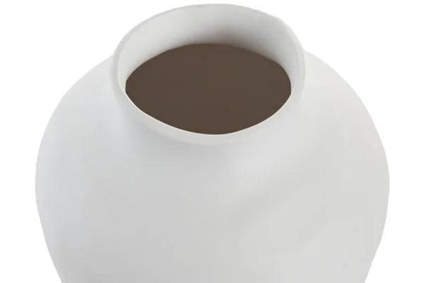 Vase en grès blanc organique – 21 x 21 x 30 cm