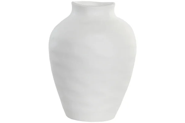 Vase en grès blanc organique – 21 x 21 x 30 cm