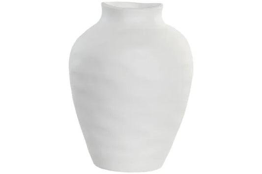 Vase en grès blanc organique – 21 x 21 x 30 cm