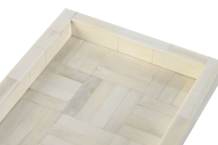 Plateau déco bohème en bois et coquillage