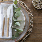 Plateau rond en bois de manguier – Plateau de service