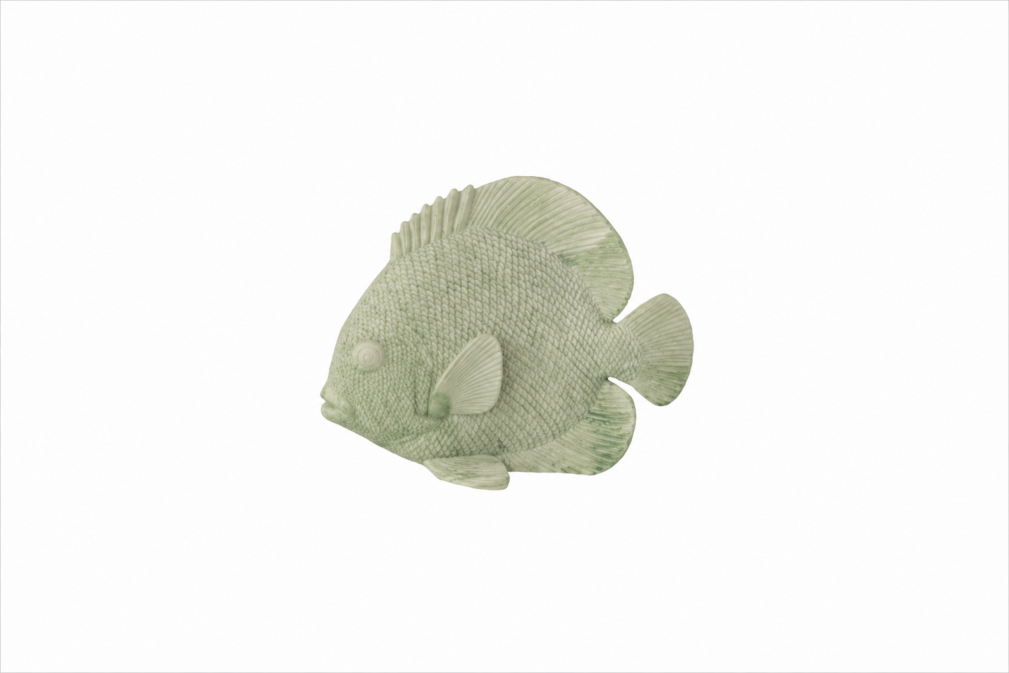 Objet déco poisson en résine vert 