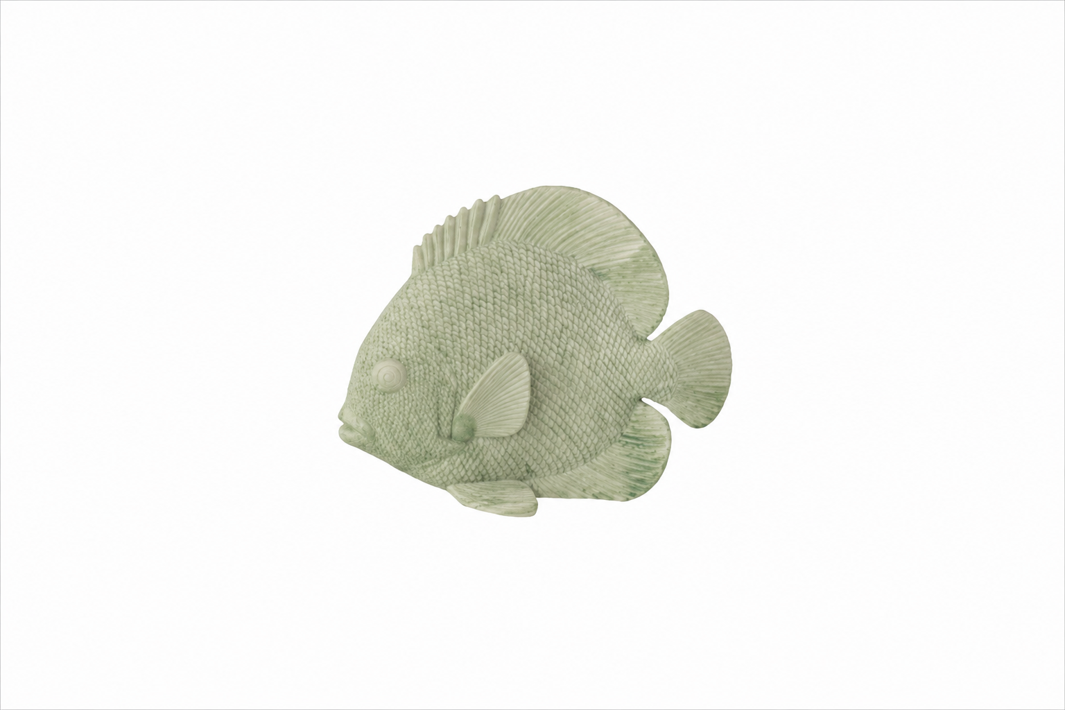 Objet déco poisson en résine vert 