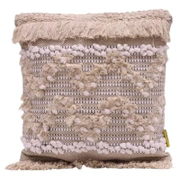 Coussin Bohème 45x45 - Beige Motif Graphique