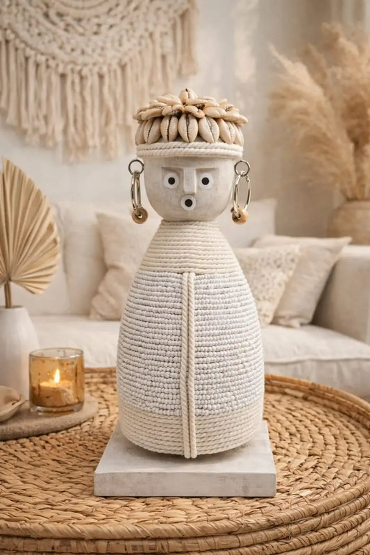 Statue Namji en bois – petit modèle blanc