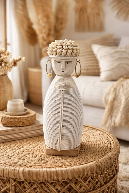 Statue Namji en bois – grand modèle blanc
