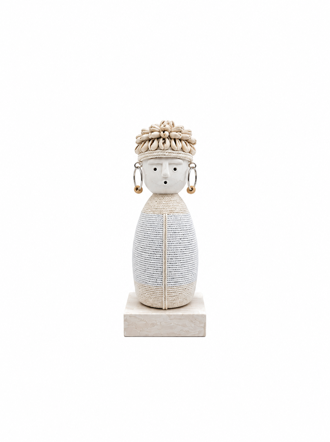 Statue Namji blanche en bois – Modèle moyen