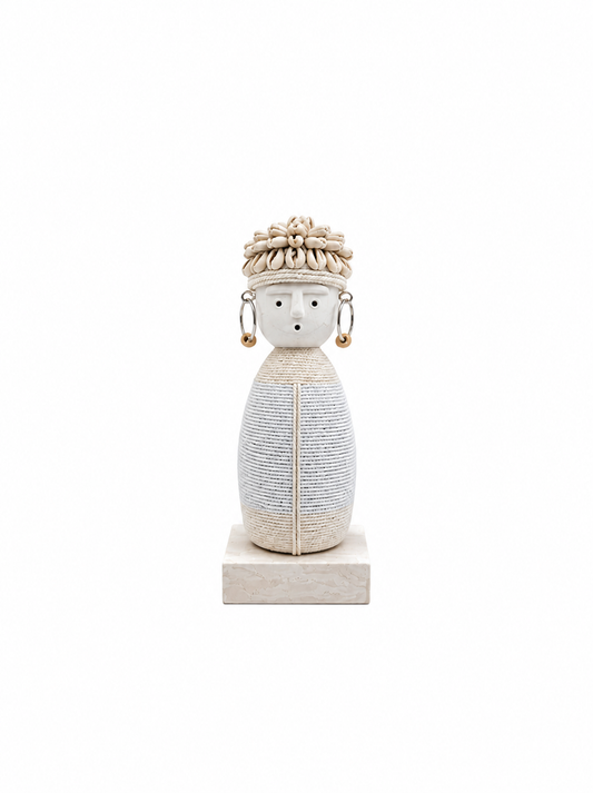 Statue Namji blanche en bois – Modèle moyen