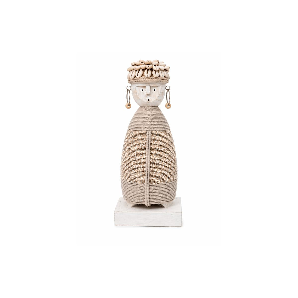 Statue Namji en bois beige – grand modèle