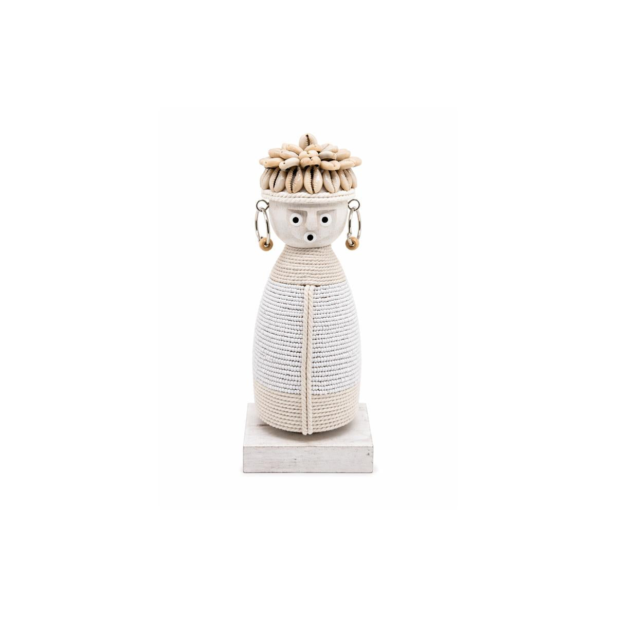 Statue Namji blanche en bois  – petit modèle
