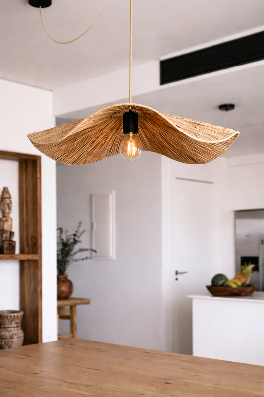 Suspension en raphia - Fleur