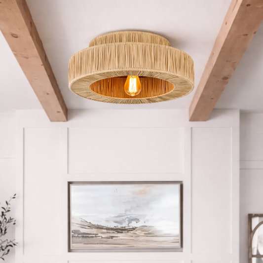 Plafonnier en Raphia Naturel