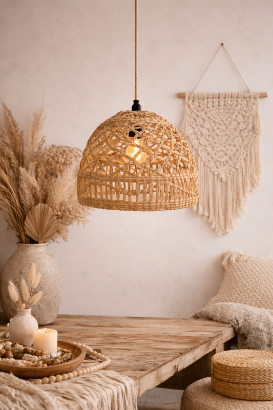 Suspension tressée en fibres naturelles