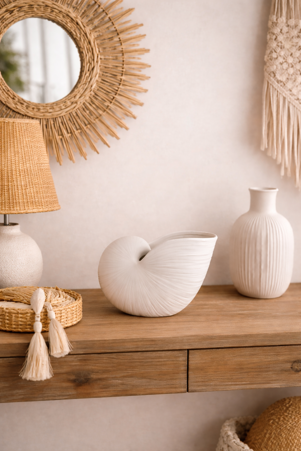 Vase en dolomite blanc – Décoration bohème