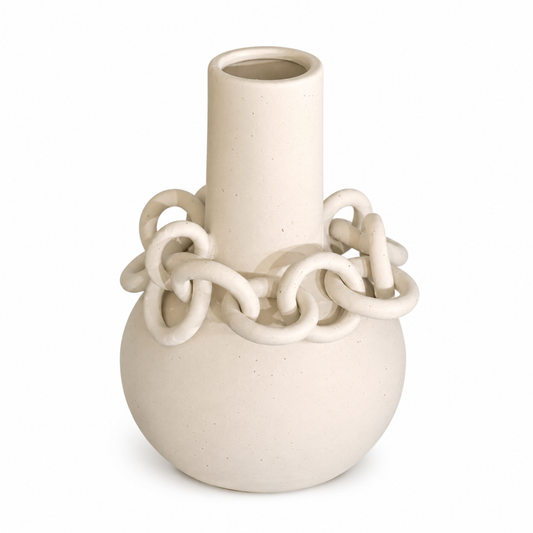 Vase en grès avec chaîne – Style méditerranéen