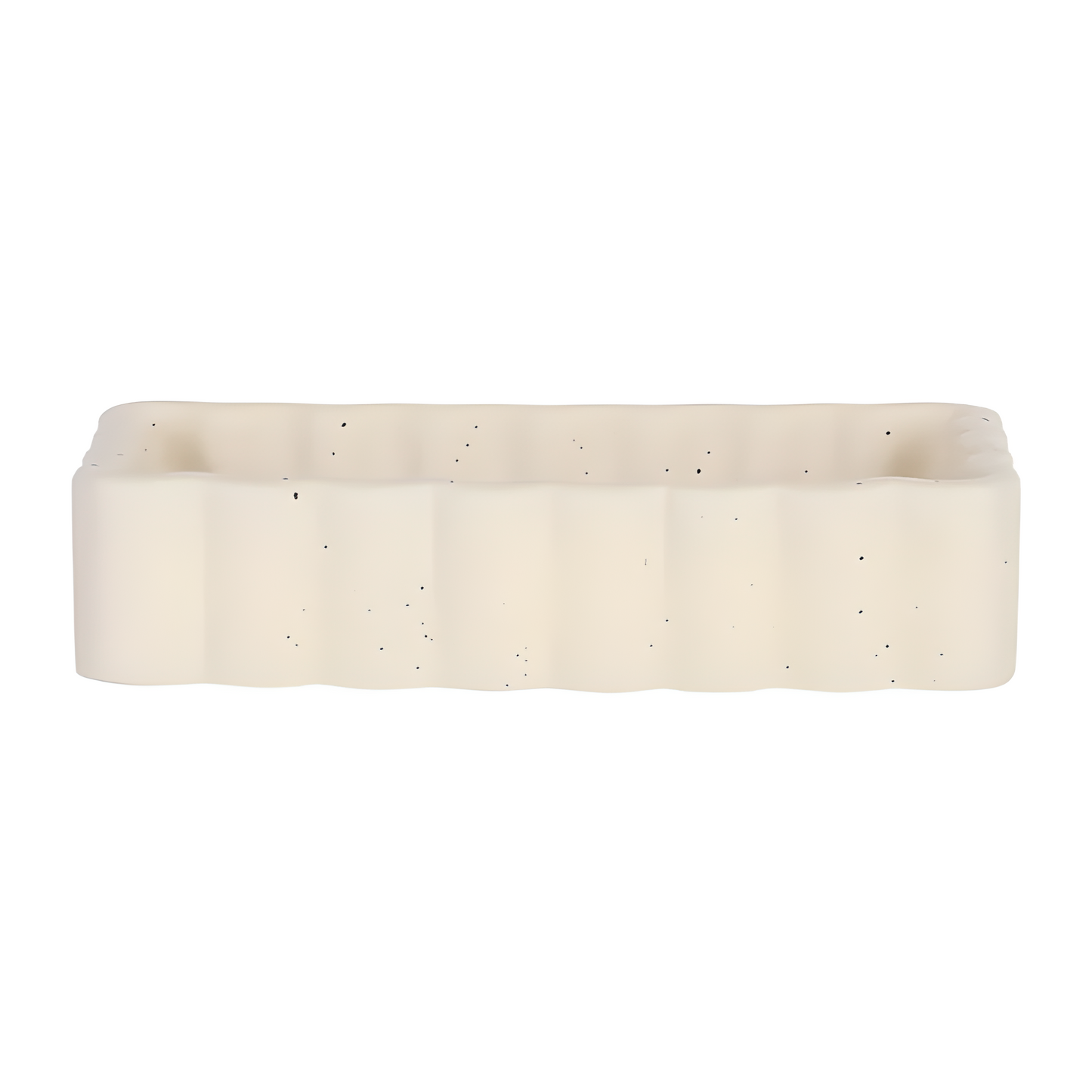 Vide-poche rectangulaire en grès beige