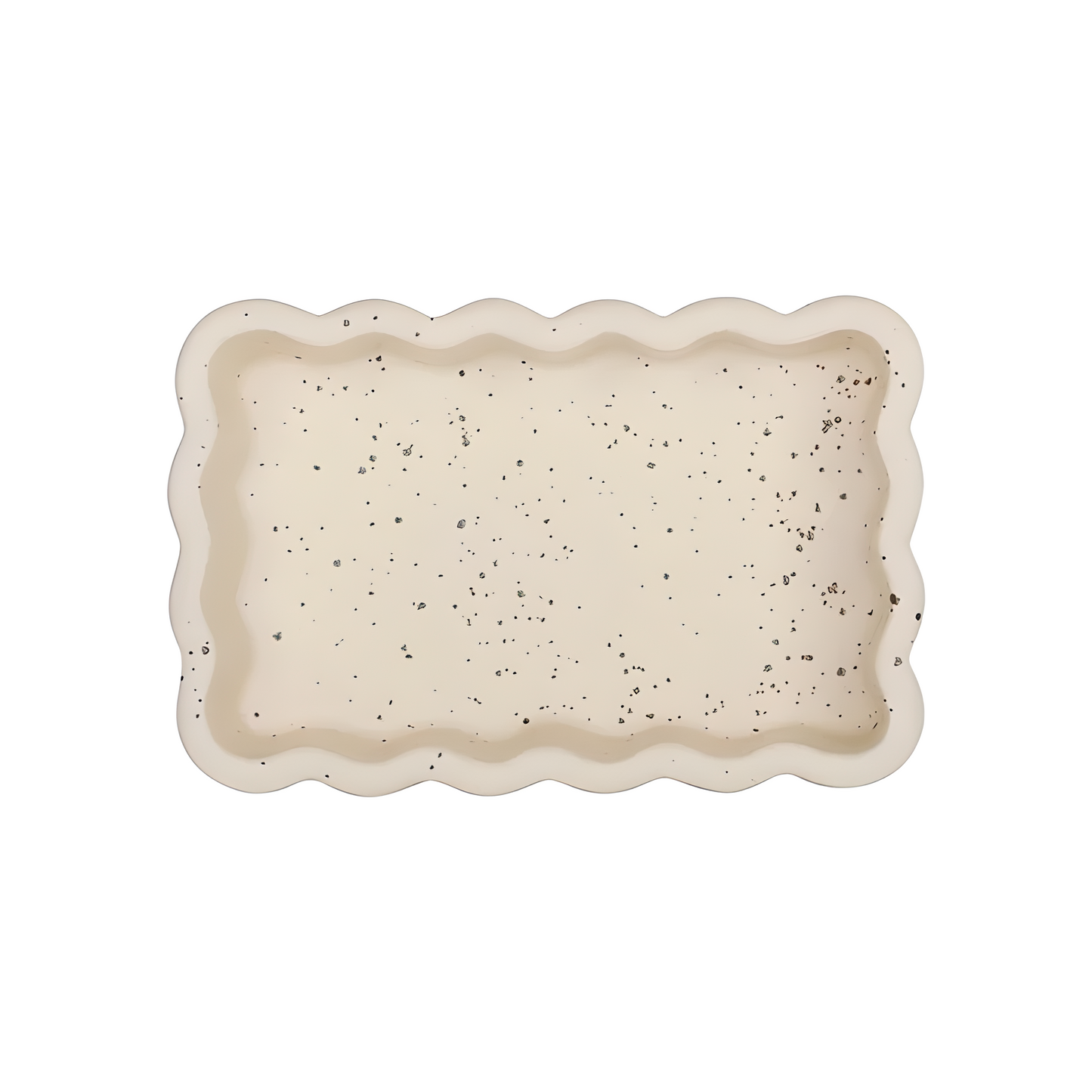 Vide-poche rectangulaire en grès beige