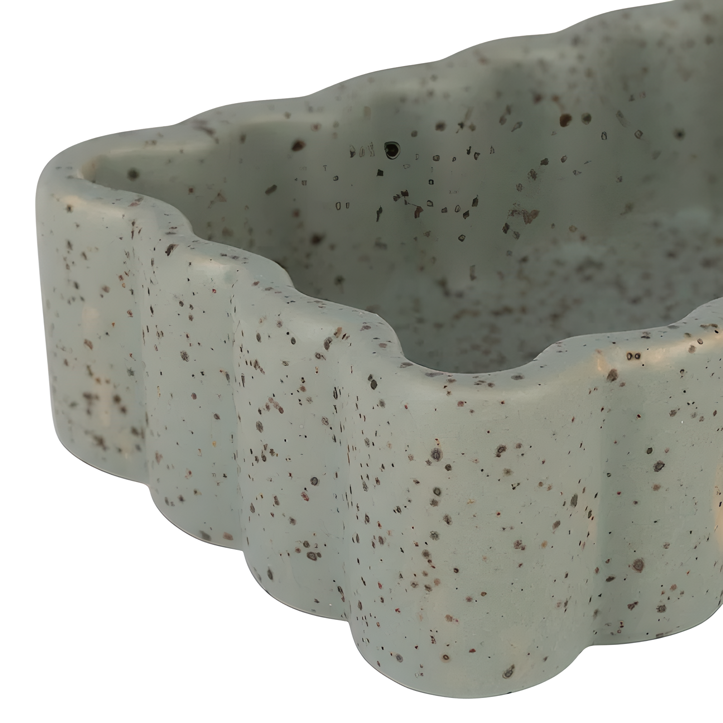 Vide-poche rectangulaire en grès sauge moucheté