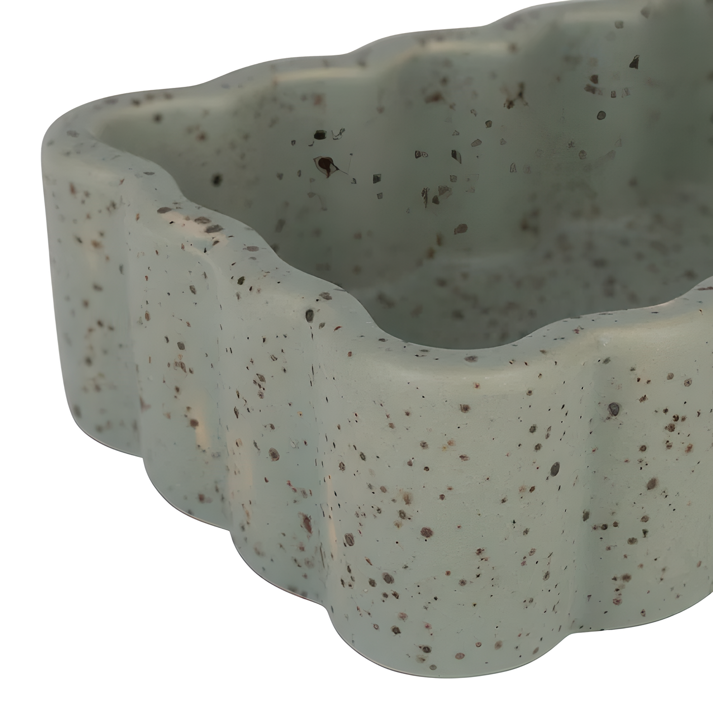 Vide-poche rectangulaire en grès sauge moucheté